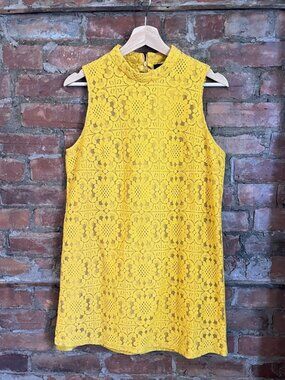 Forever 21 Lace Mini Dress in Mustard Golden Yellow Women's Size M